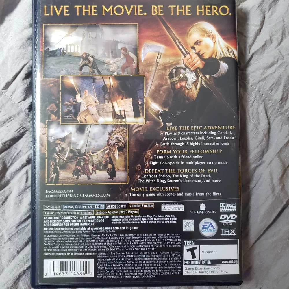 Sony PlayStation 2 Black and Gold The Lord of the Rings Game